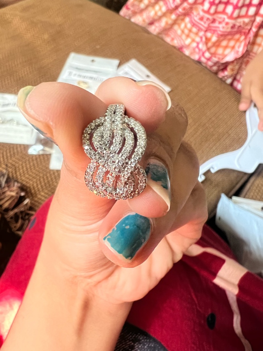 Knot Pavé Cubic Zirconia Statement Ring in Silver